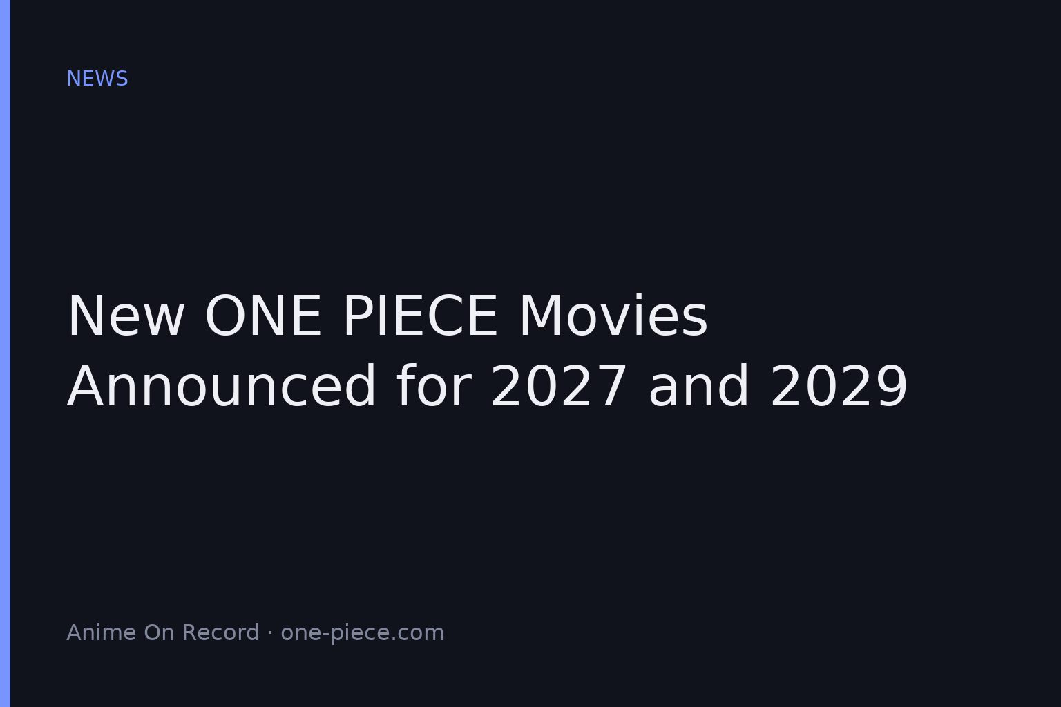 New ONE PIECE Movies Announced for 2027 and 2029