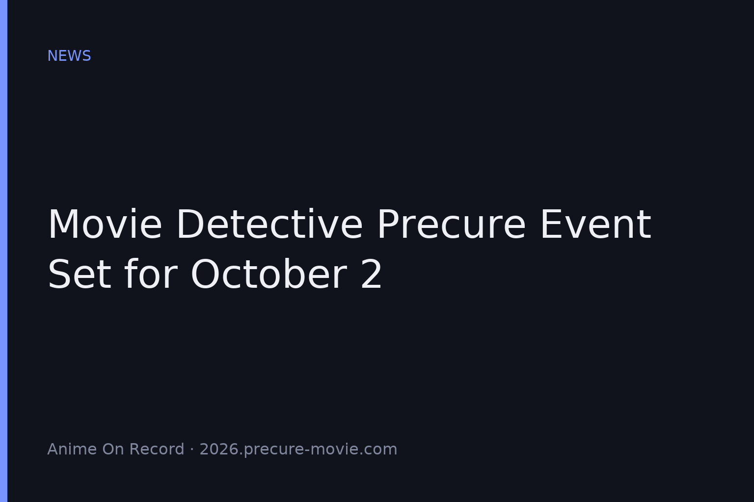 Detective Precure Film Gets a Cheer-Along Screening on October 2